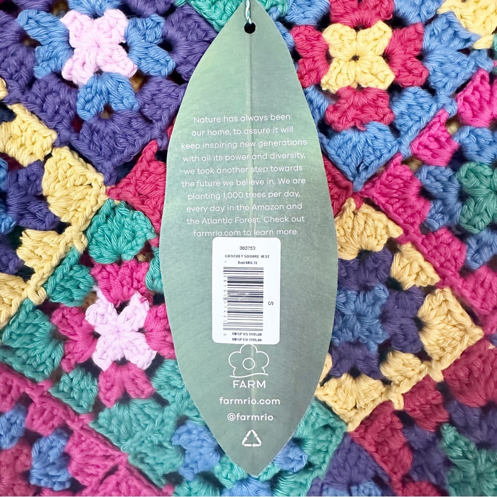 NWT Farm Rio Crochet Square Flutter Sleeve Vest Top Sz S - Picture 4 of 7